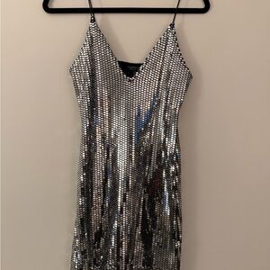 Topshop Metallic Mini Dress